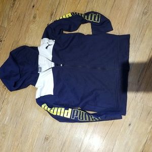Puma sweatshirt blue hooded sz L